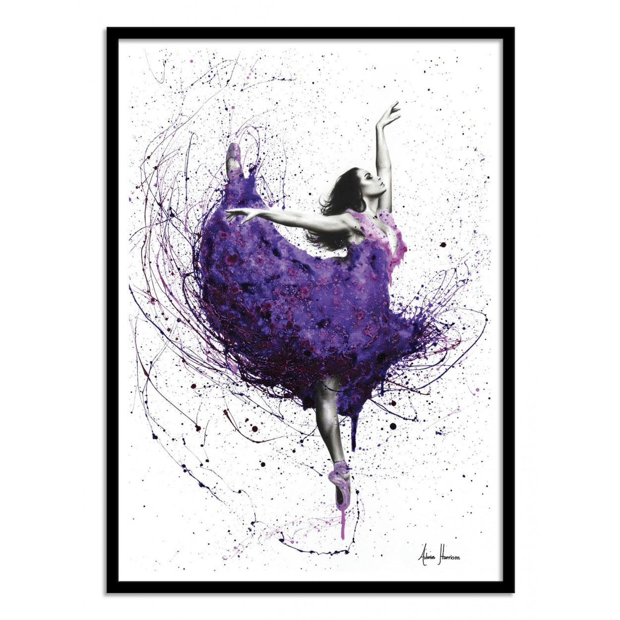 ASHVIN HARRISON - PURPLE RAIN BALLET - ASHVIN HARRISON - Affiche d'art 50 x 70 cm