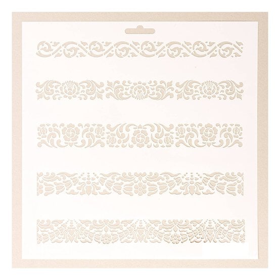 Patterned Borders Stencil 25cm x 25cm