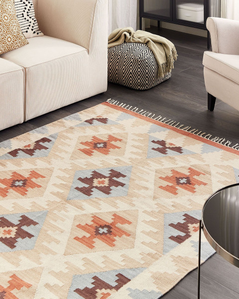 Dywan bawełniany kilim 160x230 cm wielokolorowy