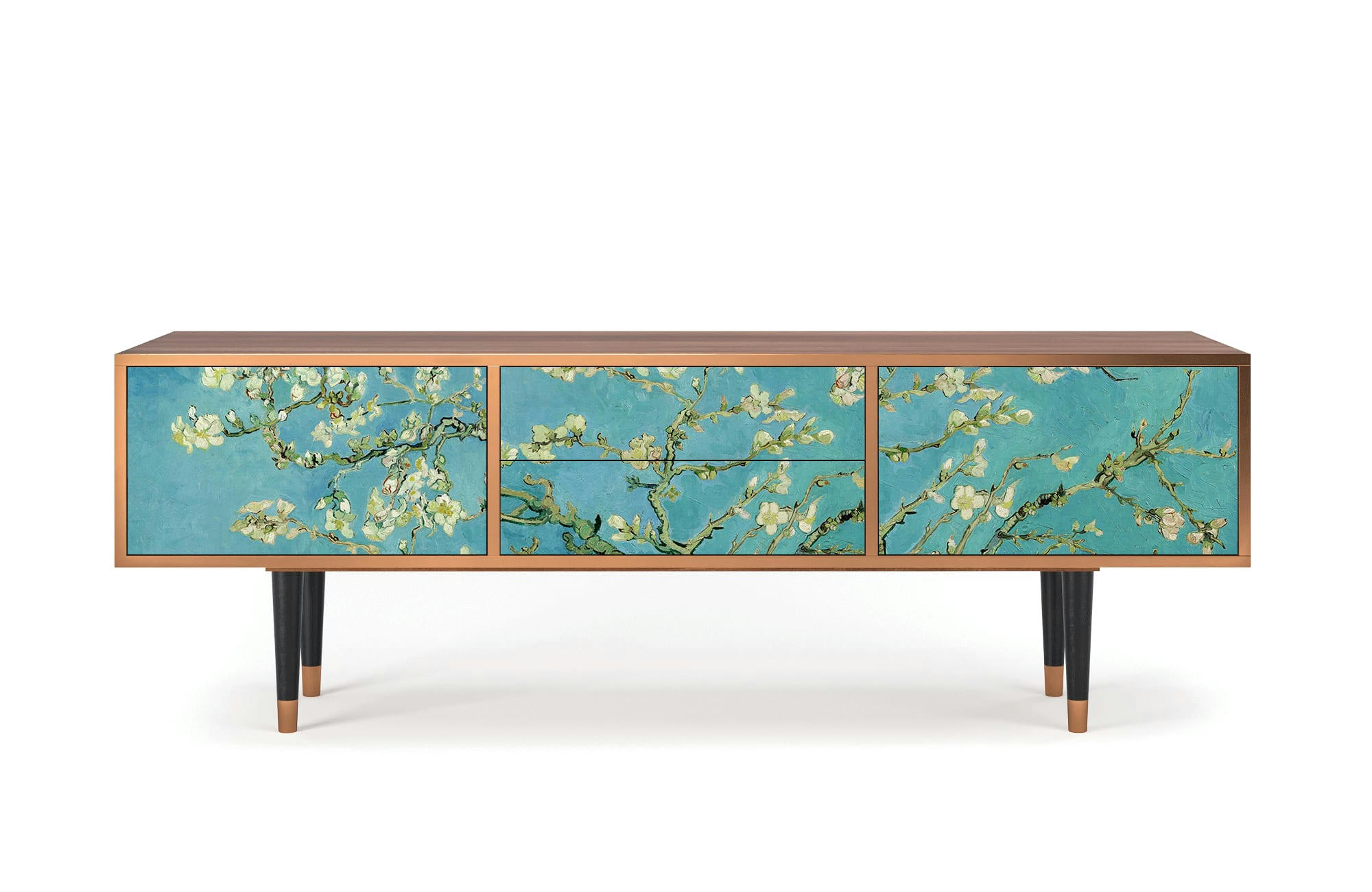 ALMOND BLOSSOM BY VAN GOGH - Meuble TV  bleu 2 tiroirs et 2 portes L 170 cm