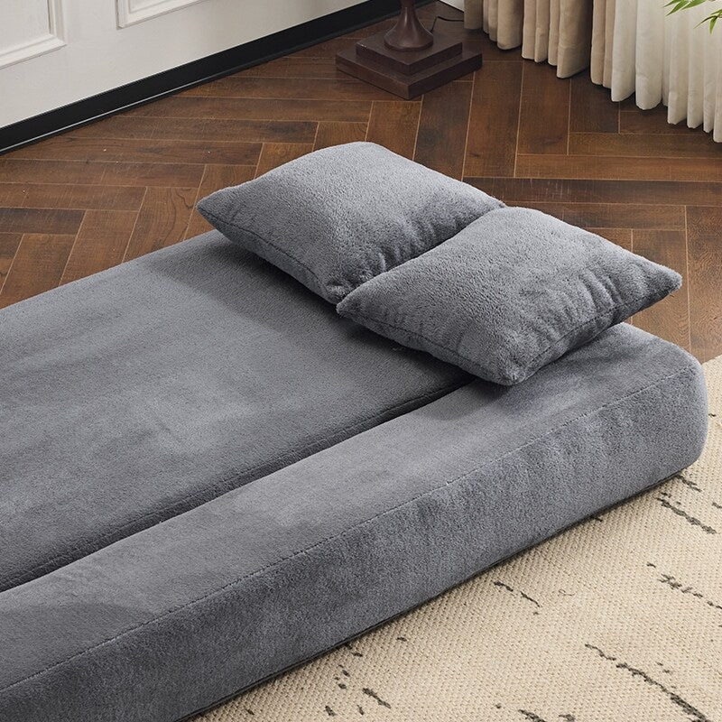 Sectional Sofa With 3 Ottoman Stools - Supportive Foam Fold-Out Bed, Compact Chenille Lounger