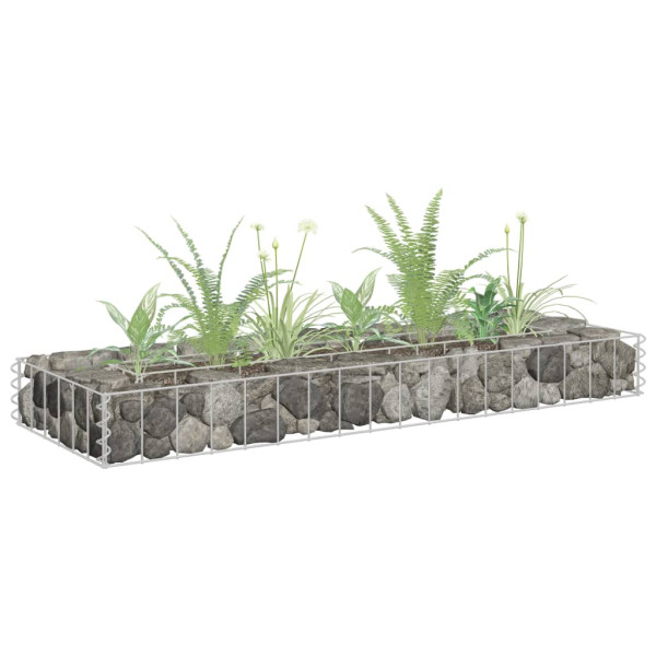 Donica gabionowa Srebrny 90 x 30 x 10 cm Stal vidaXL