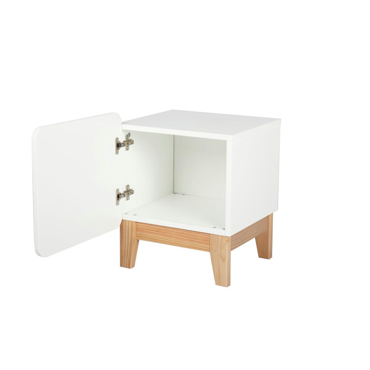 YUKI - Chevet enfant bois massif blanc et bois