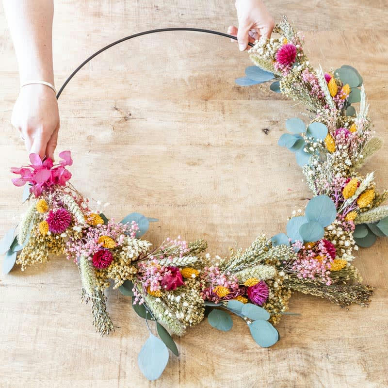 - Couronne murale de fleurs séchées Hermione Diamètre 20cm