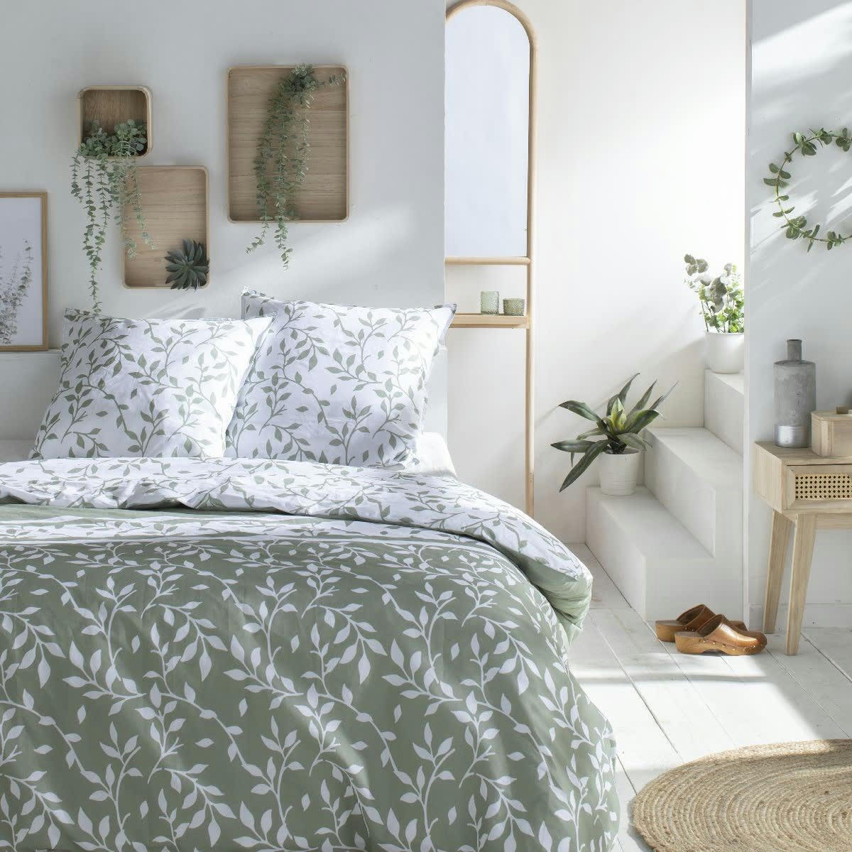 - Parure de lit en Coton Vert 220x240 cm