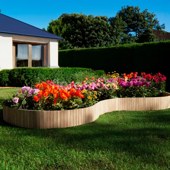 Beeteinfassung, Rollborder II Gartenzaun 200x40 cm Unbehandelt Kiefernholz Rollzaun