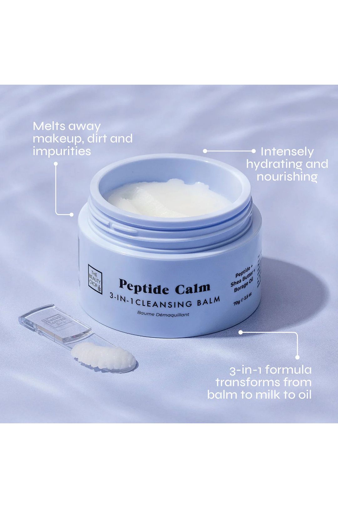 The Beauty Crop Peptide Calm Refillable Cleansing Balm 70g