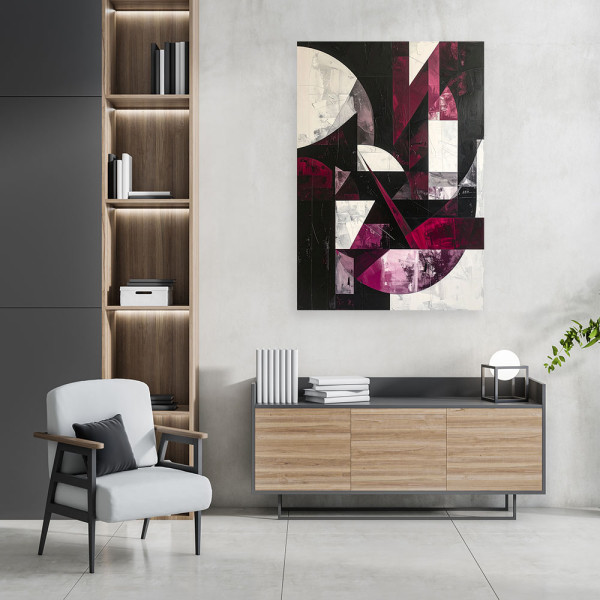 Obraz do salonu biura kuchni, Abstrakcyjne kształty burgundowy 20x30