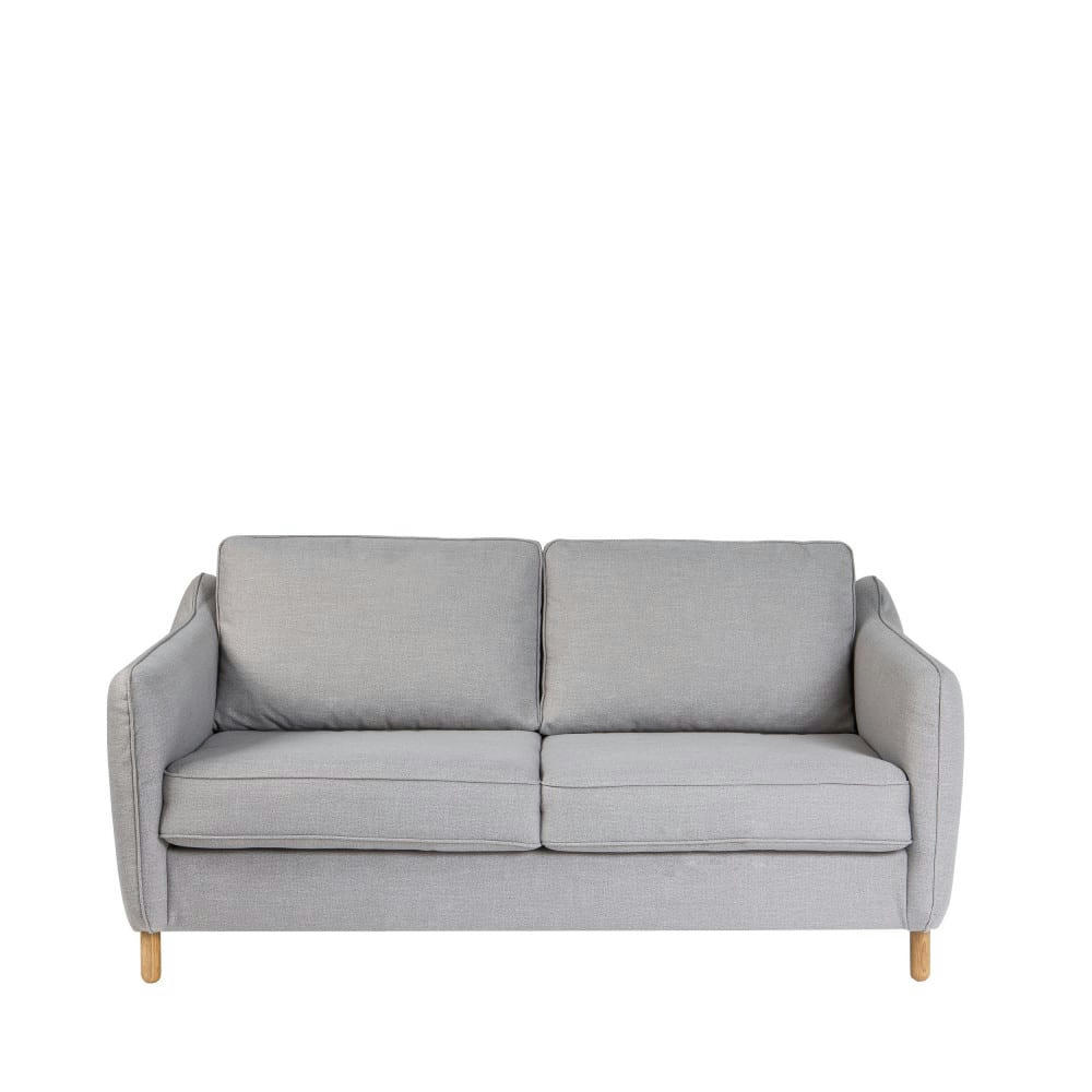 VORNAY - Canapé convertible ouverture express 2 places en tissu gris clair