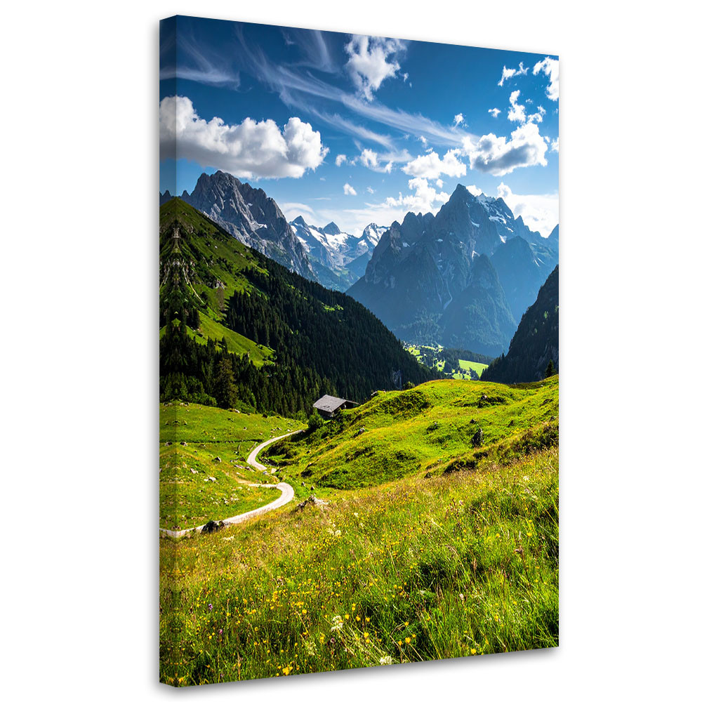 Obraz do salonu sypialni biura, Krajobraz góry doliny natura 20x30