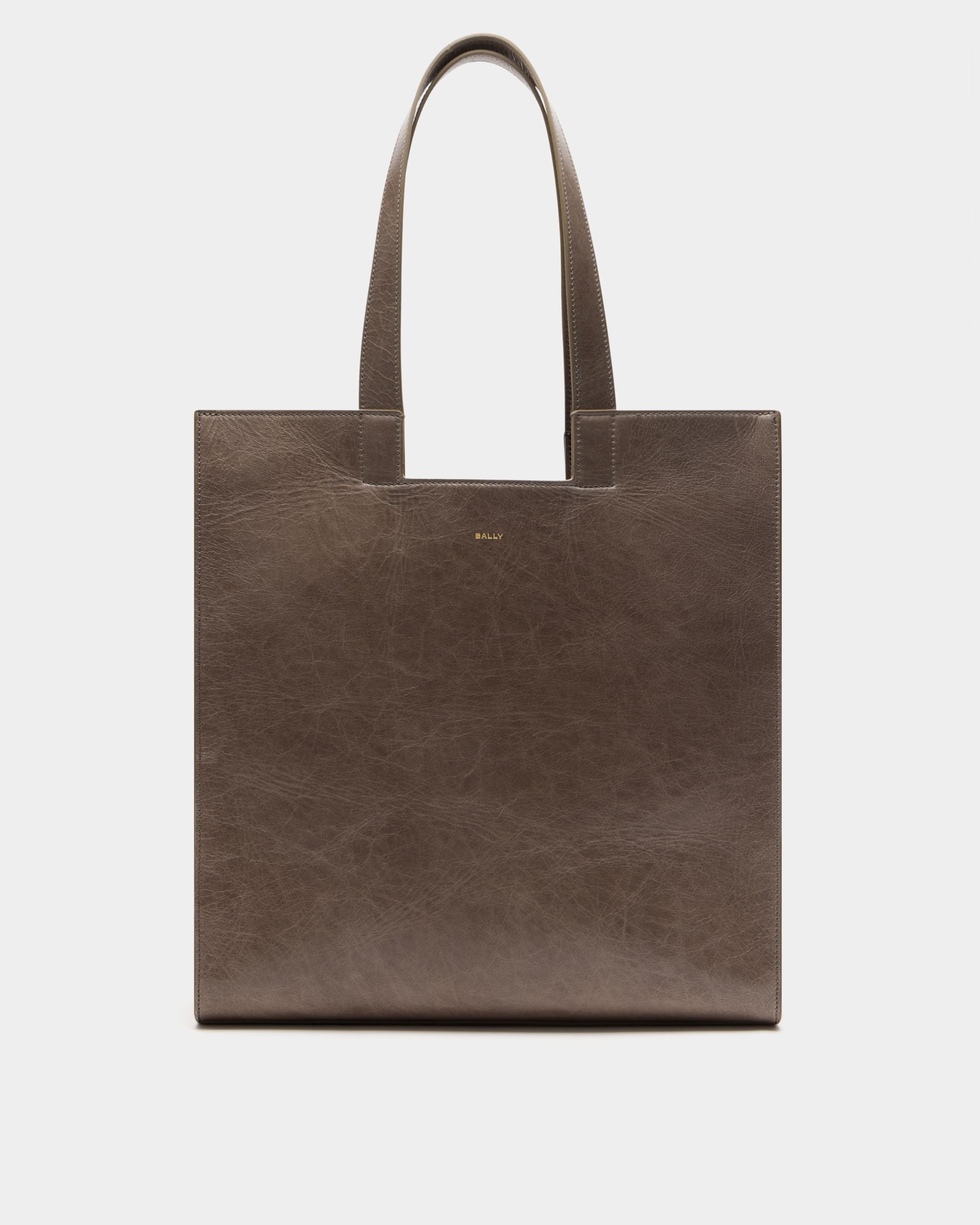 Tote Bag Easy Bally Aus Leder In Taupe