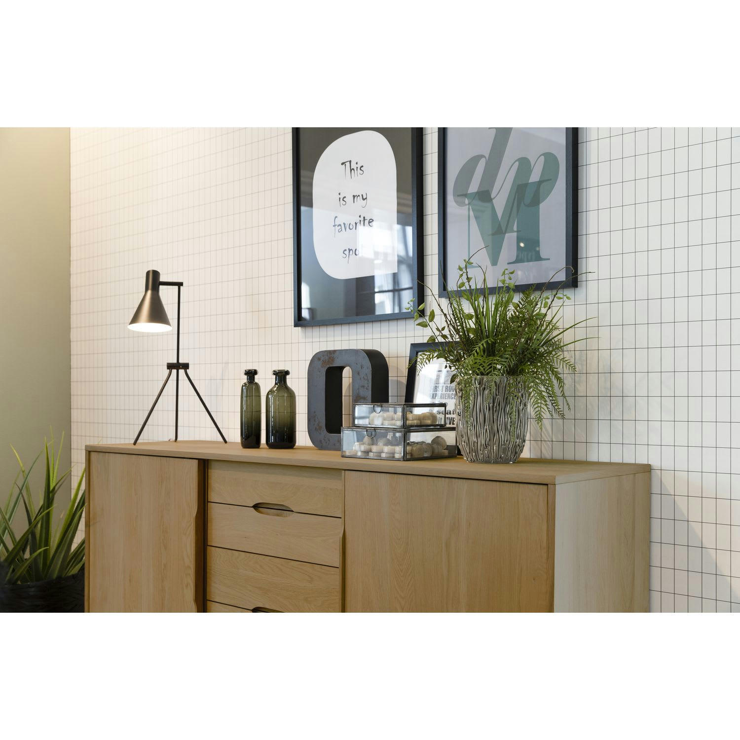 MARTIE - Buffet en panneaux de particules avec 4 tiroirs et 2 portes