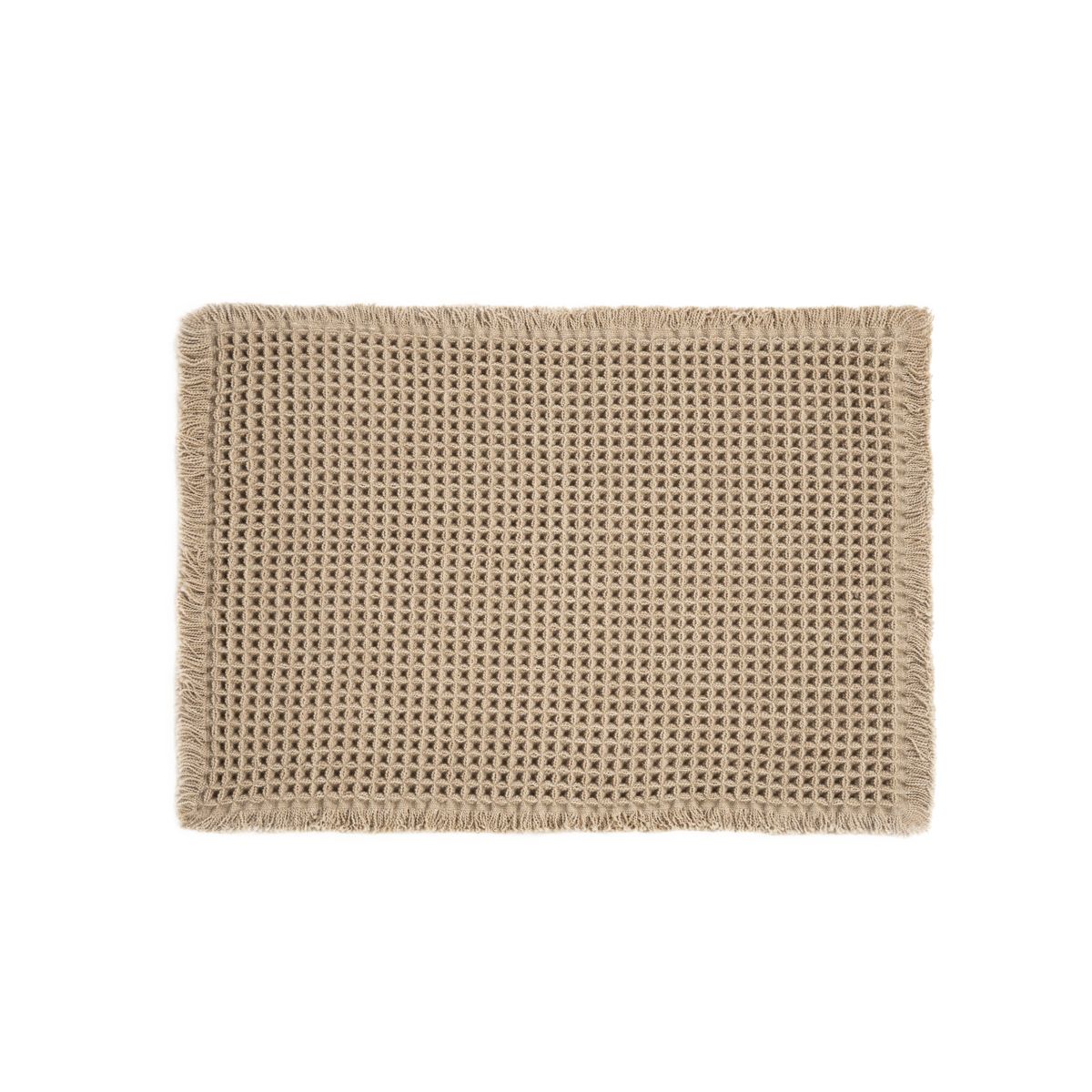 Dywanik łazienkowy VAFFEL beżowy o waflowej teksturze 40x60 cm