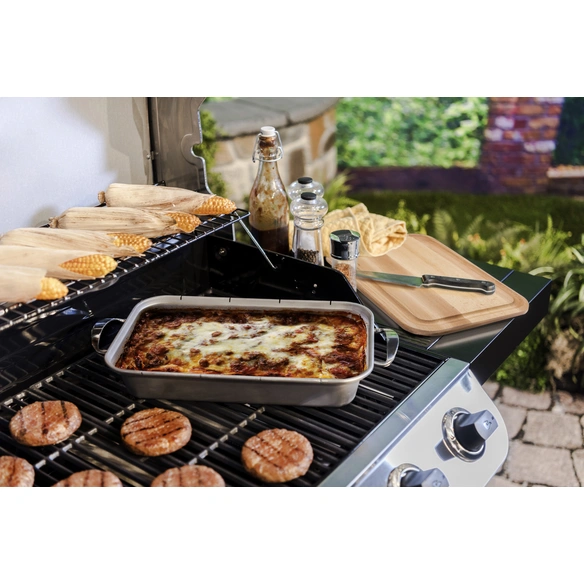 Grillzubehör »Grill  Grillschale und Holzbrett«, Edelstahl/Holz