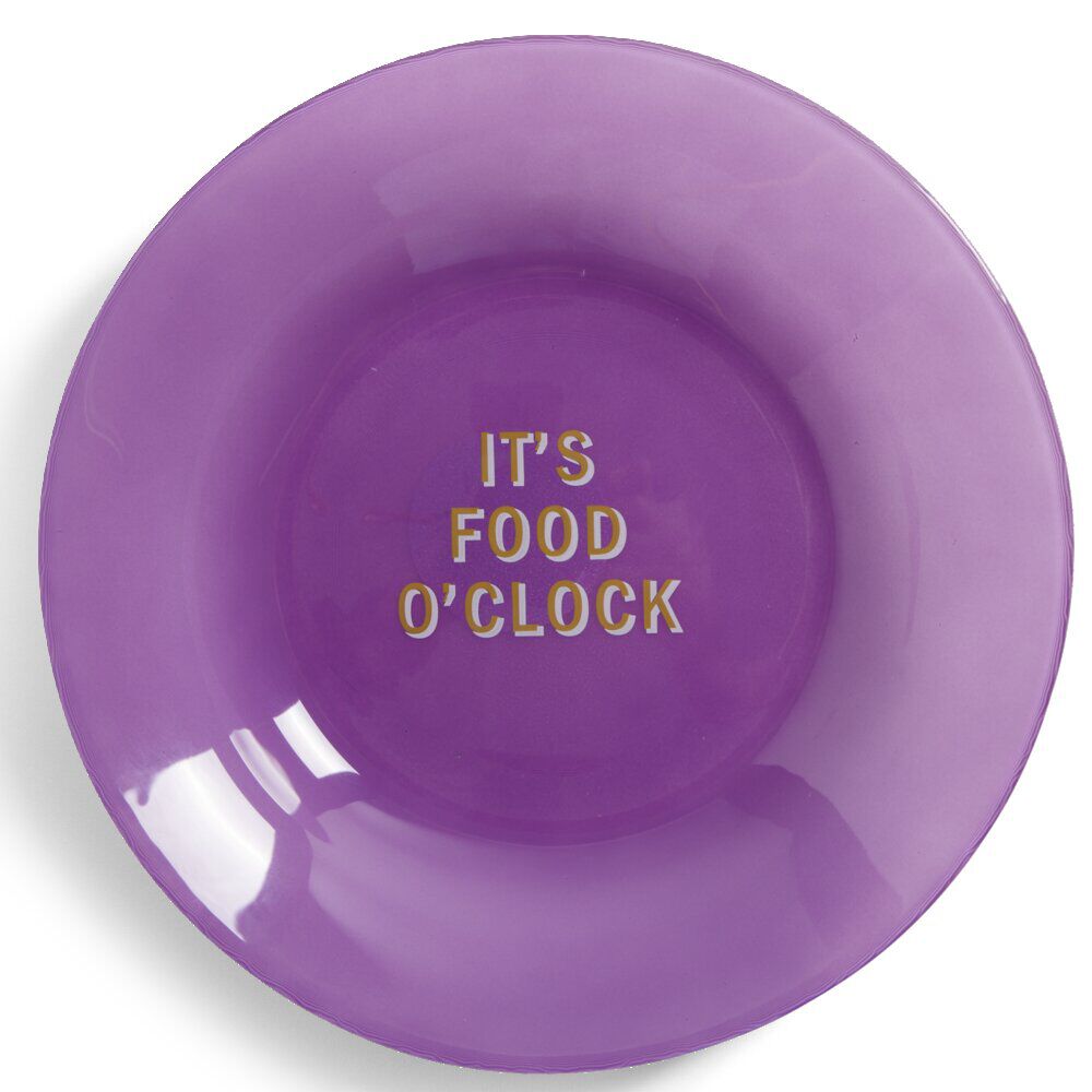Assiette creuse verre coloré avec message Ø23cm (3 modèles)