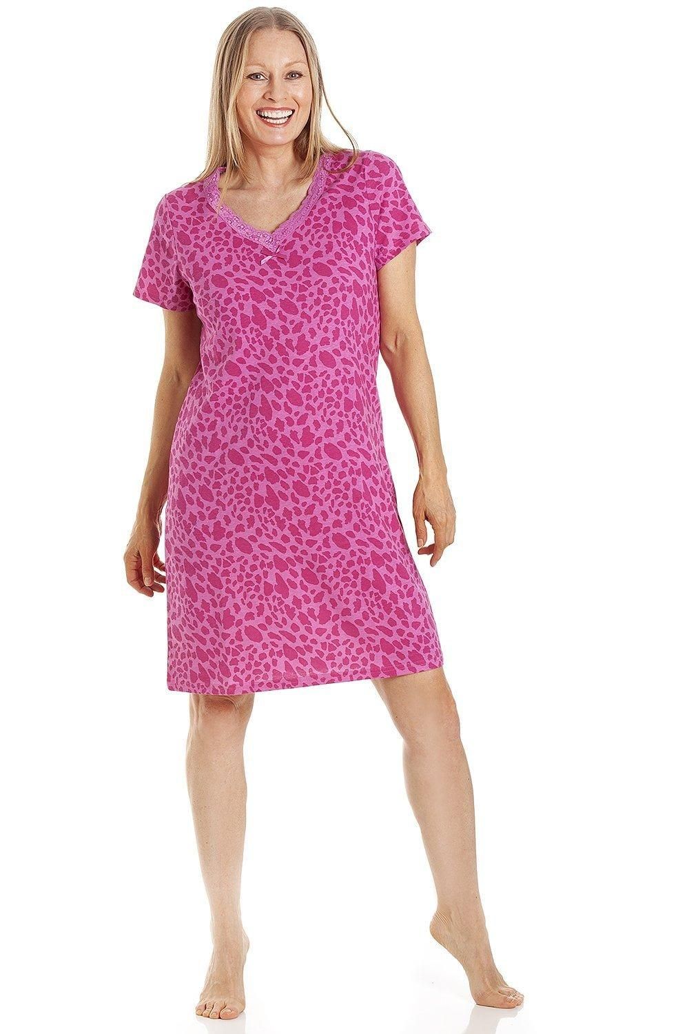Camille Animal Print Cotton Summer Nightshirt