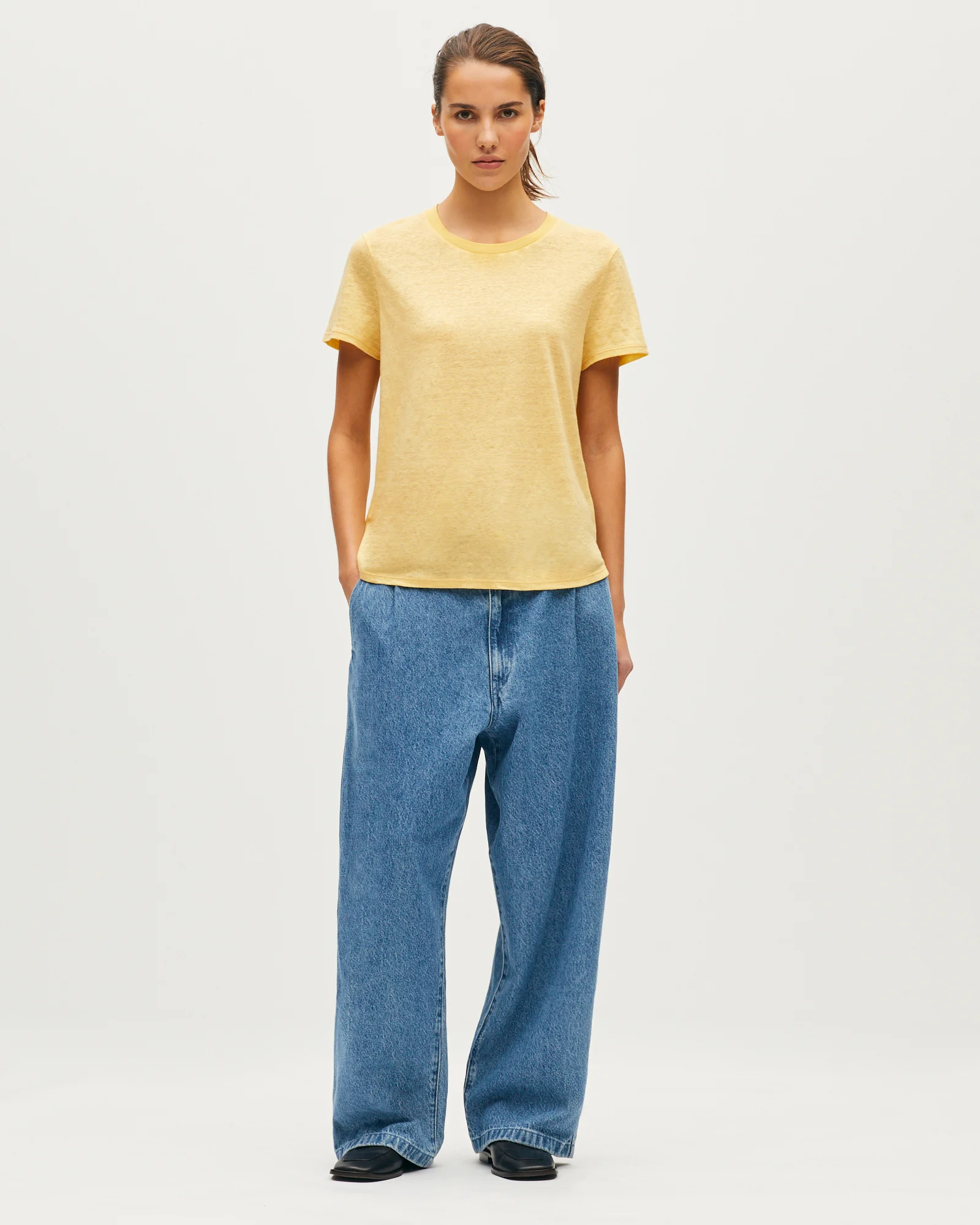 T-shirt col rond en lin