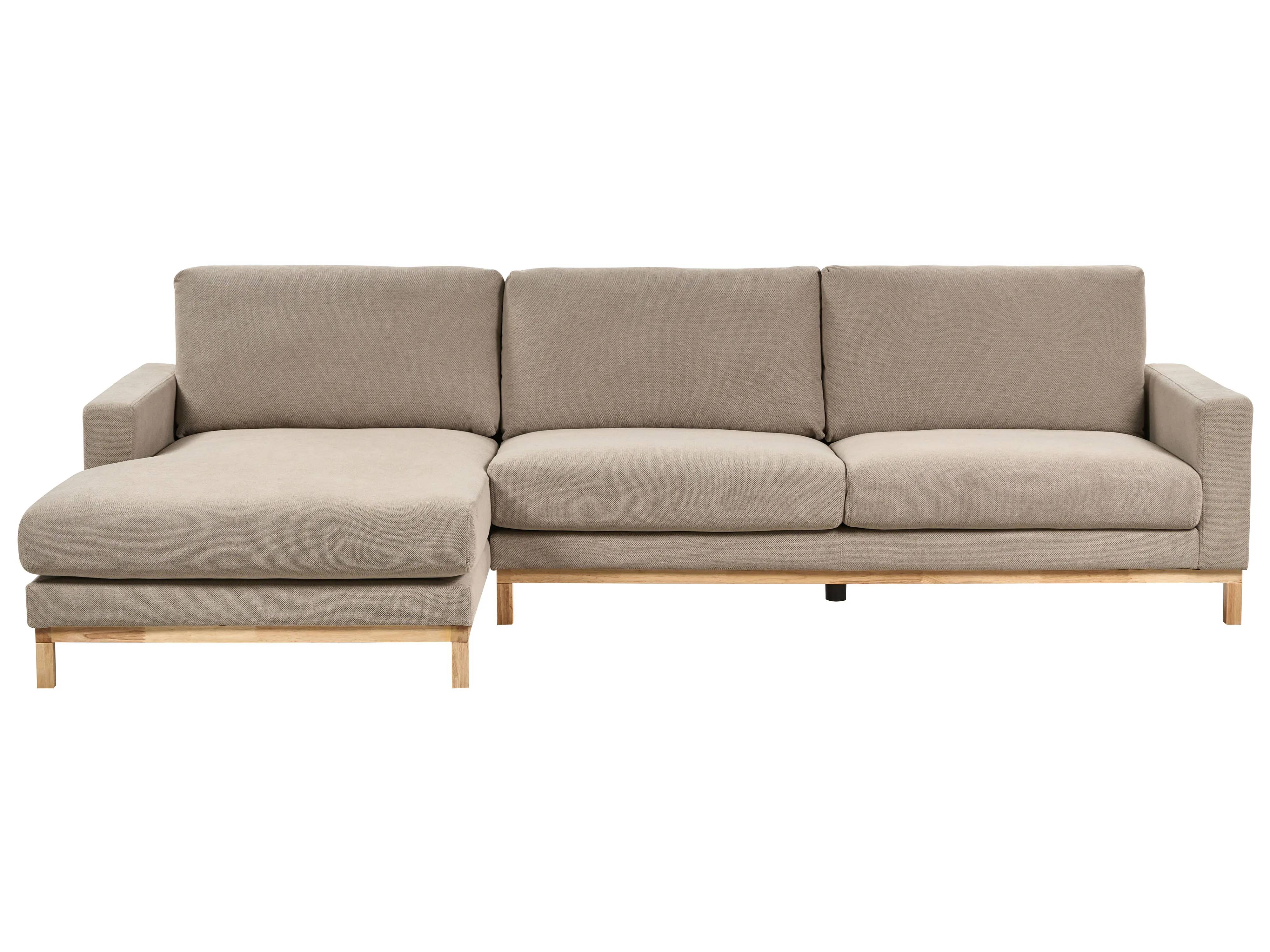 Corner Sofa 4 Seater SIGGARD Fabric Taupe Left Hand