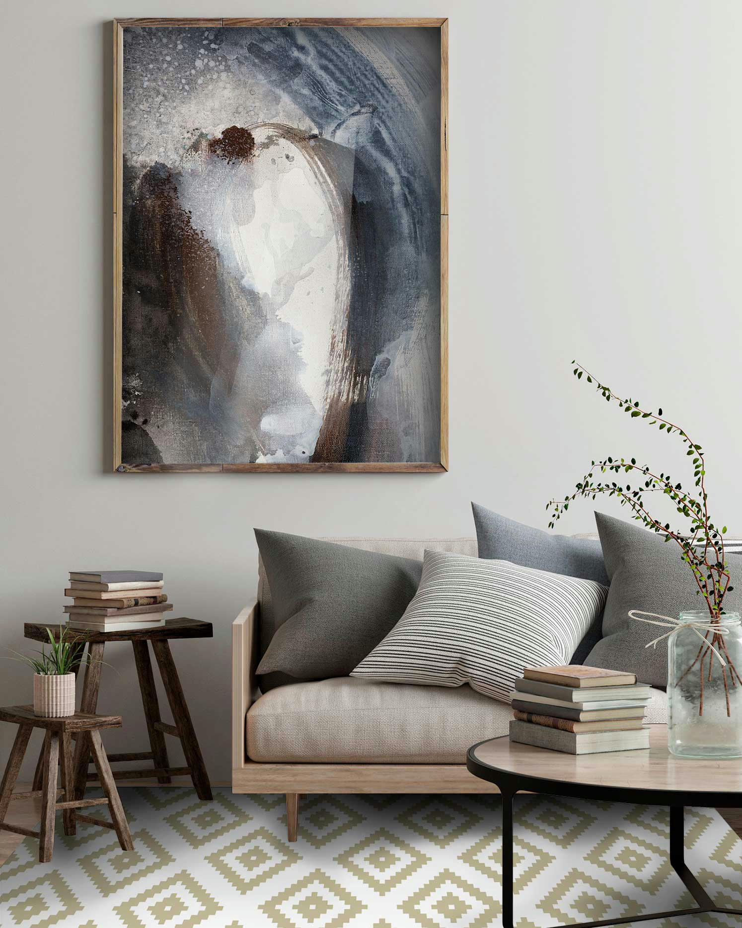 - Tapis vinyle carrés vert pastel 80x200cm