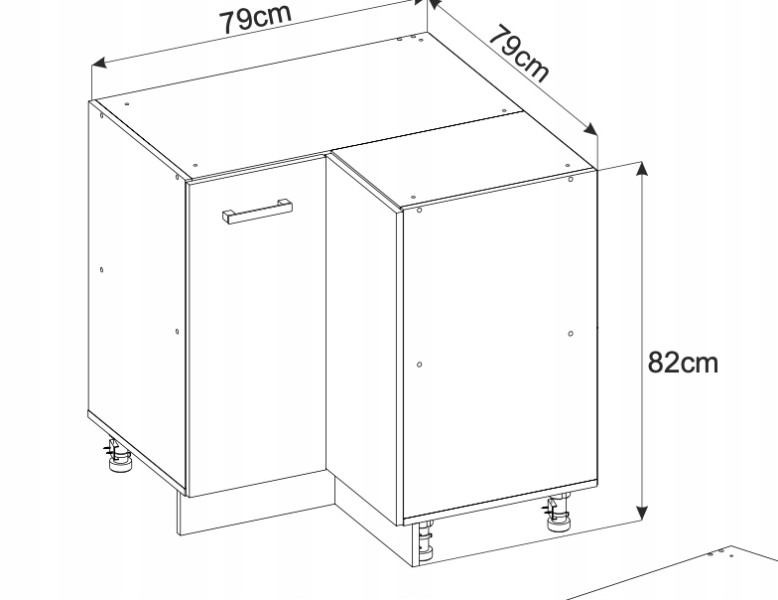 Szafka kuchenna narożna stojąca dolna 90x90 Grafit