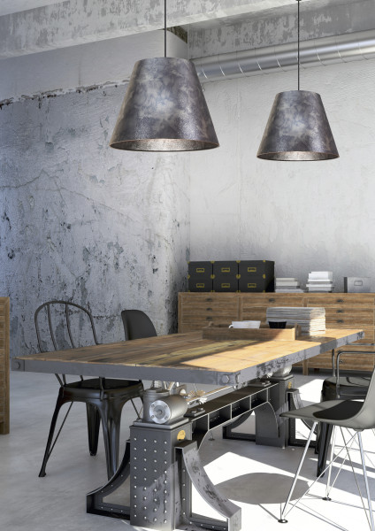 Lampa wisząca szara PLATINO 1xE27x60W wym: 100x35x35 cm Candellux