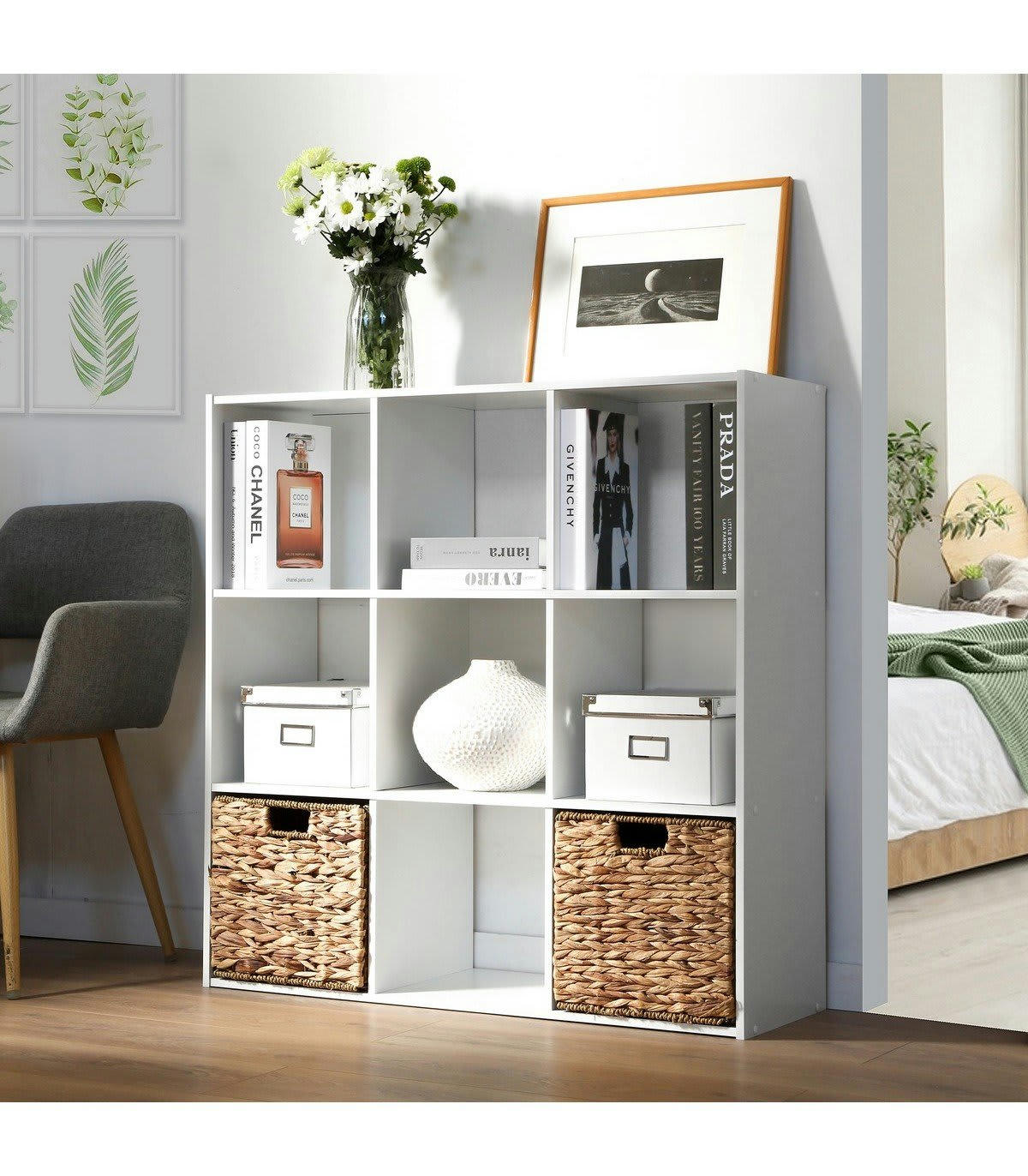 - Etagère de rangement 9 cases - Blanc