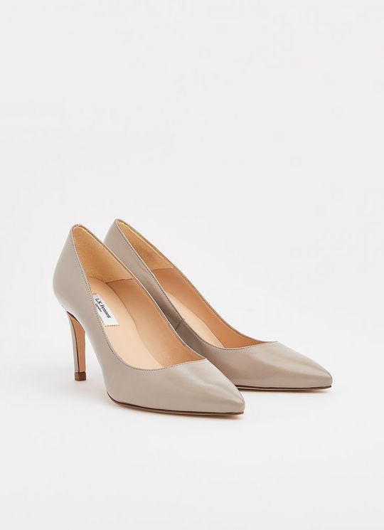 Floret Taupe Nappa Leather Pointed Toe Courts