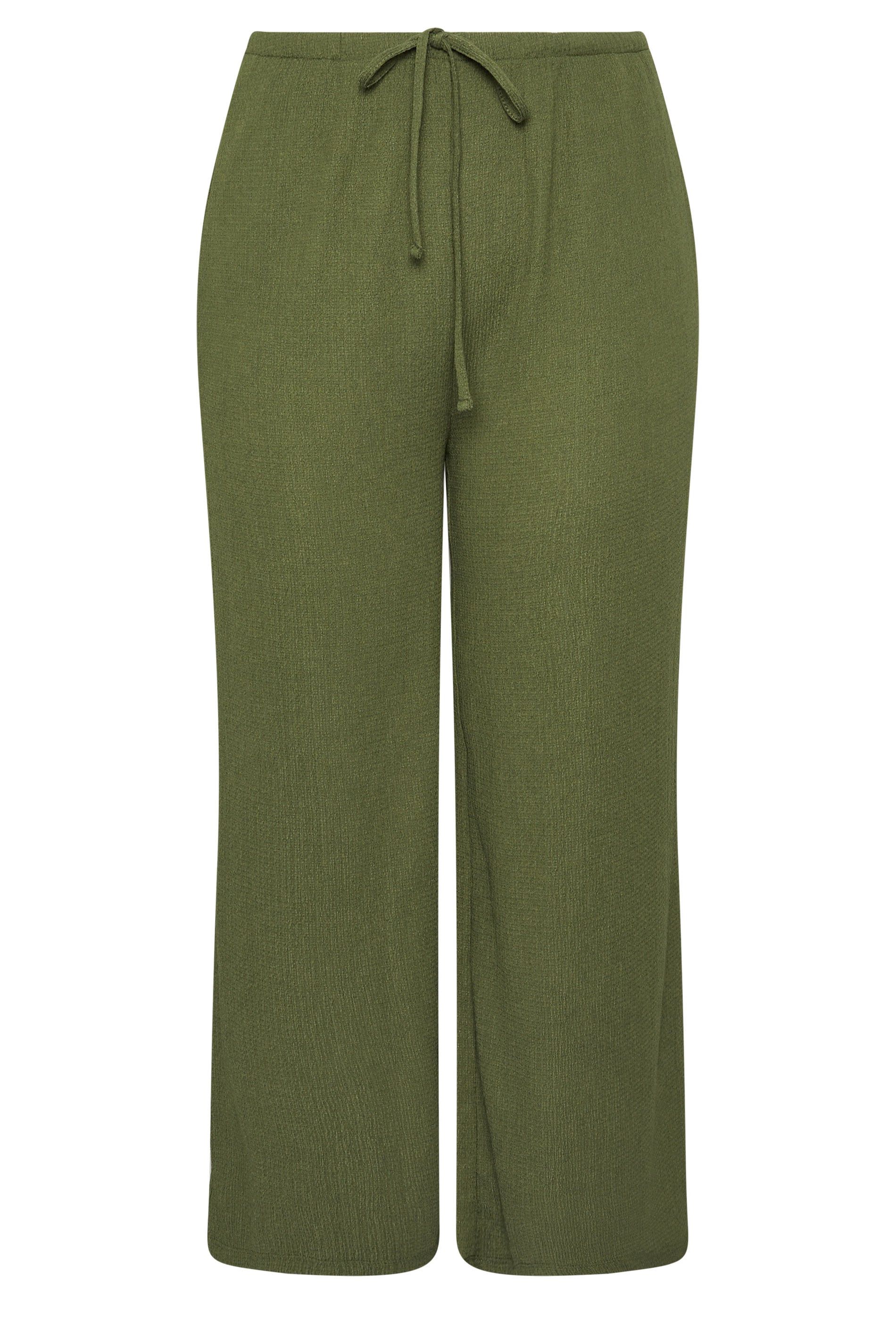 Yours Textured Wide Leg Trousers