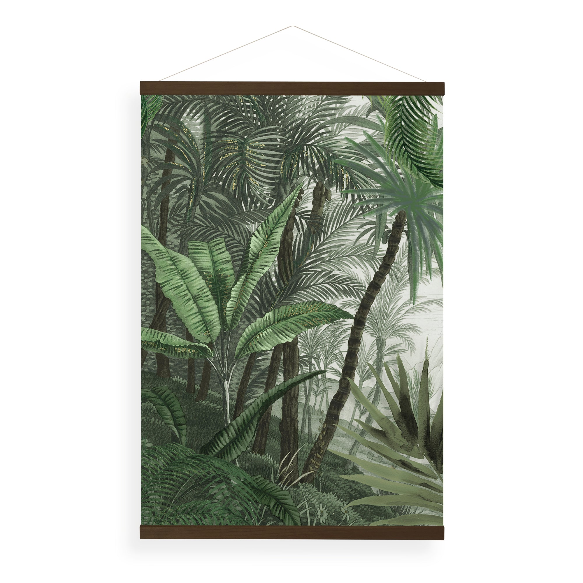 Art for the Home Hangende Poster Linnen - Jungle Landschap Groen - 100x70cm