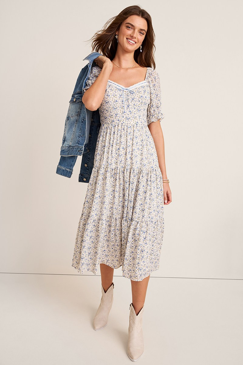 Tina Ditsy Floral Midi Dress