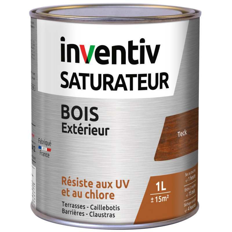 Saturateur pour bois extérieur teck 1 L INVENTIV