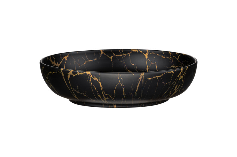 Umywalka nablatowa ceramiczna MONA-MB12 Czarny mat 52 cm