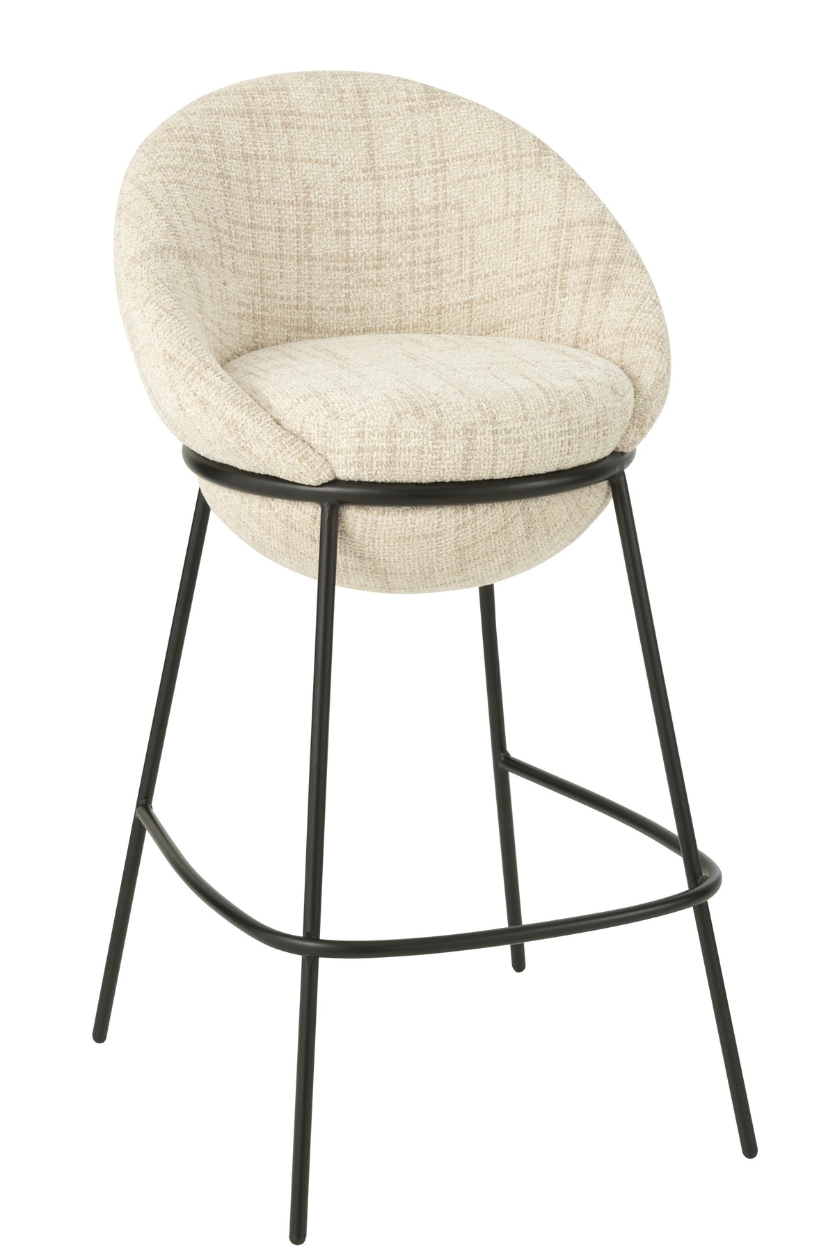 J-Line barstoel - ijzer - beige/zwart