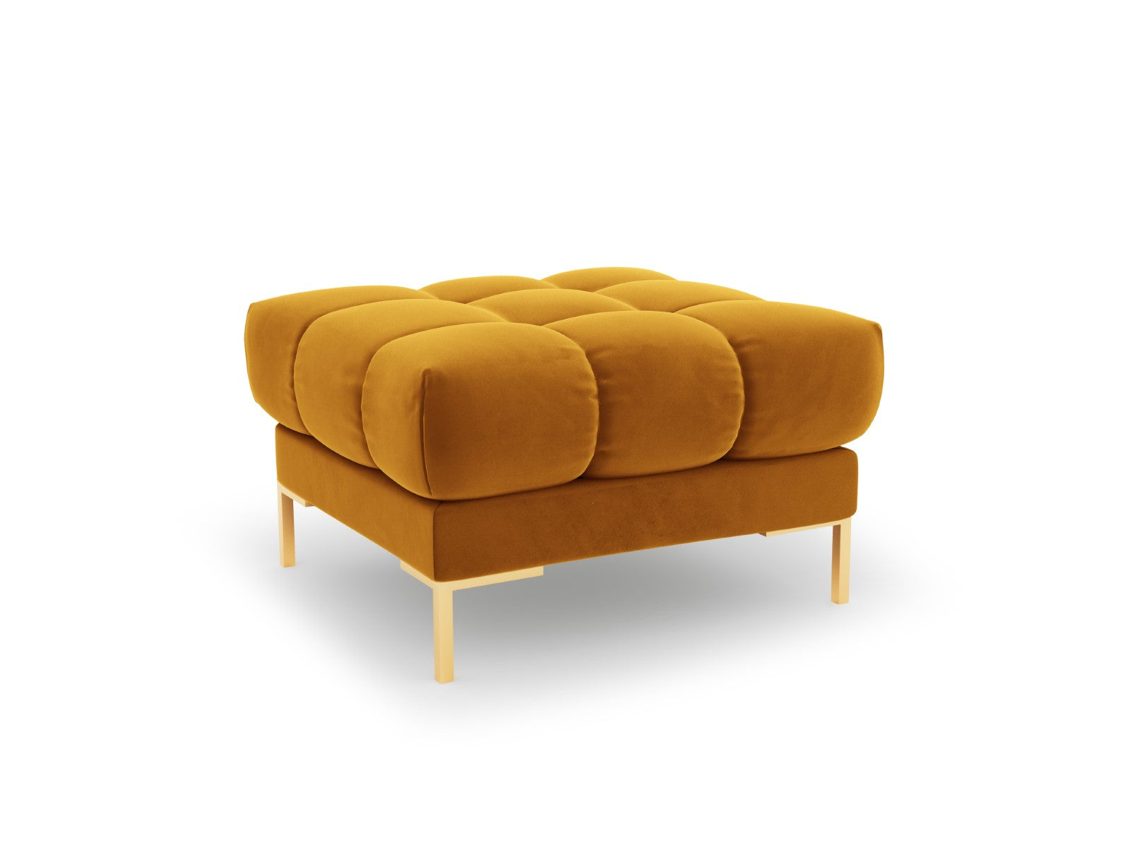 Cosmopolitan Design Poef Bali flueel, geel - 60x60x41cm