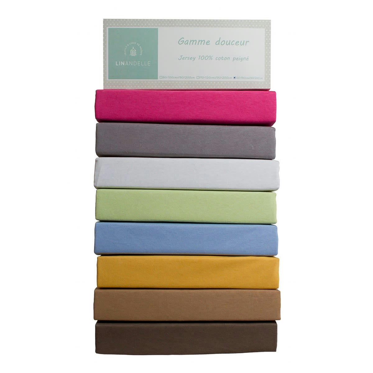 DRAP HOUSSE DOUCEUR ADULTE - Drap housse jersey extensible en coton jaune or 140x190 cm