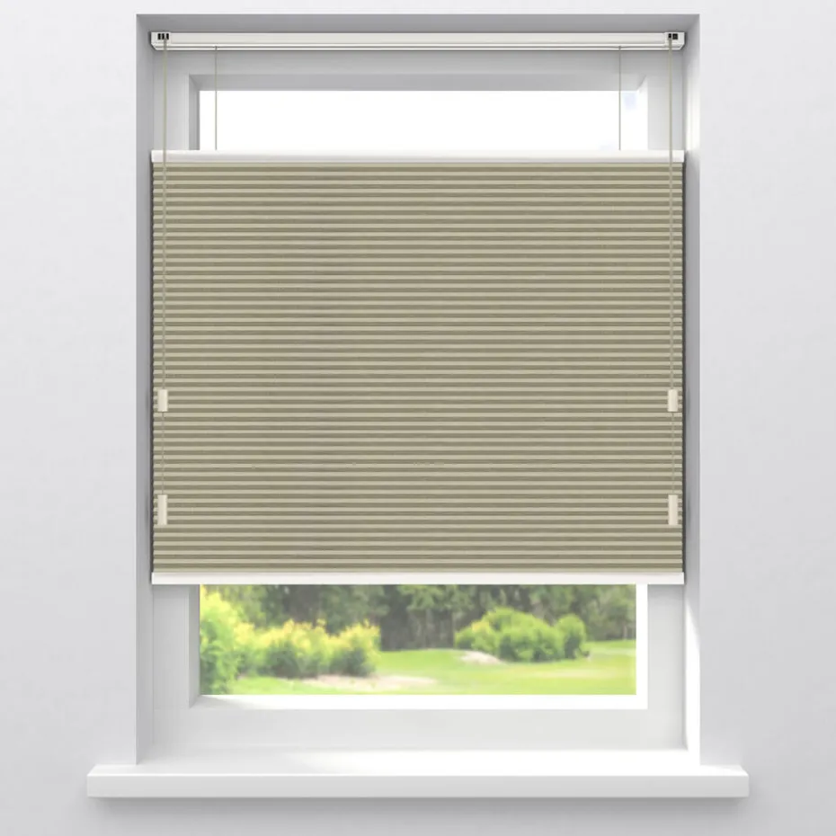 Kwantum Plisségordijnen | Fenstr Dubbel Plisségordijn Aniek  Verduisterend Taupe