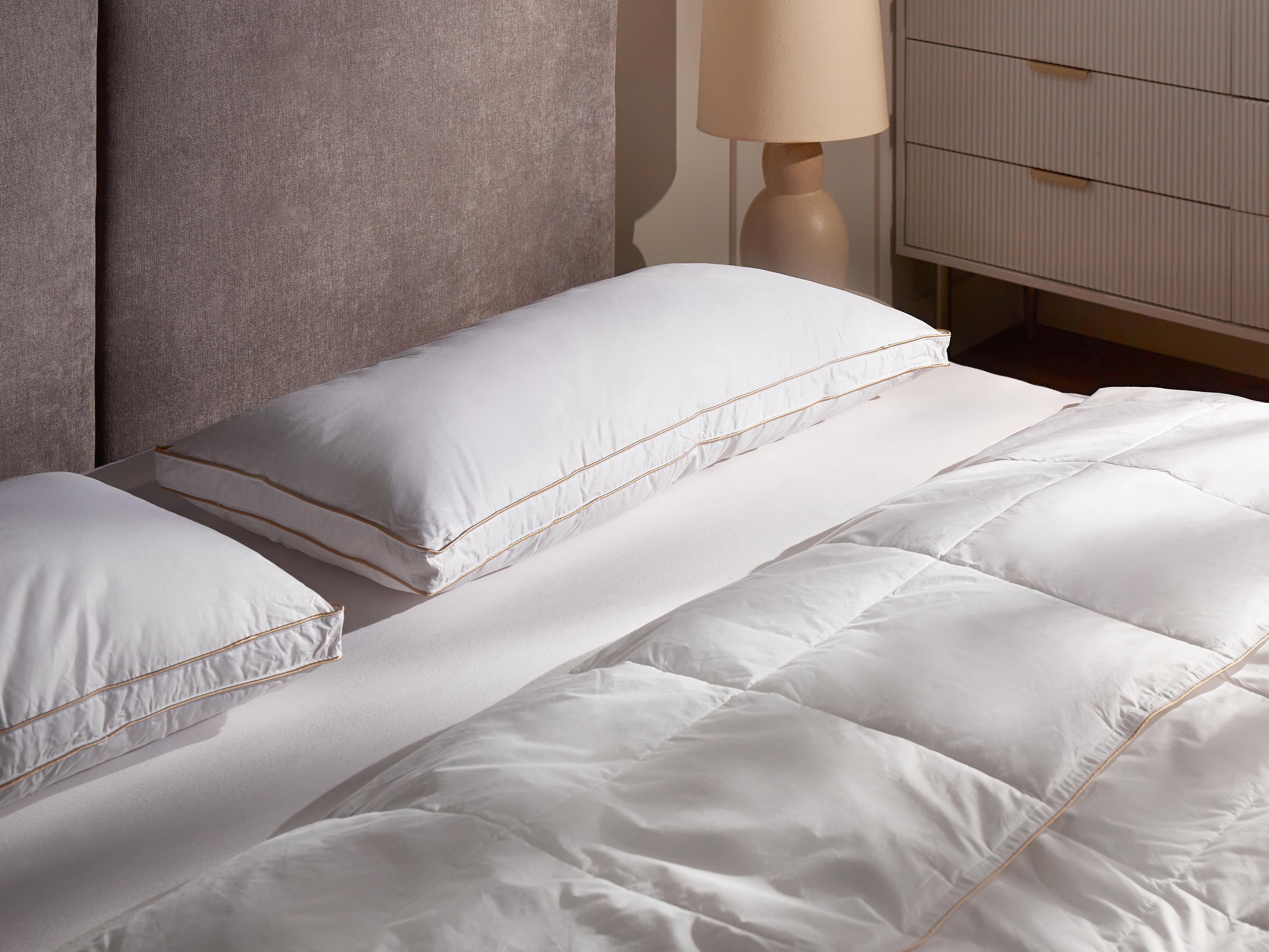 3-Chamber Bed Pillow ETNA Low Duck Feathers and Down 40 x 80 cm White