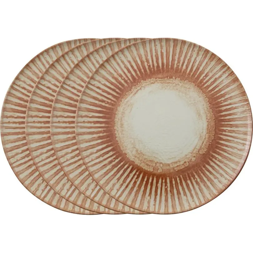 Flacher Teller 4er-Set Sunlight Red