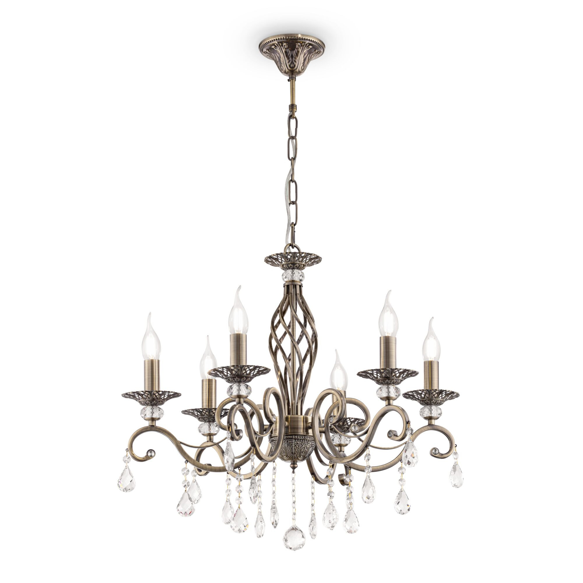 Żyrandol mosiężno-złoty GRACE 6xE14x60W wym:116x63x63 Maytoni