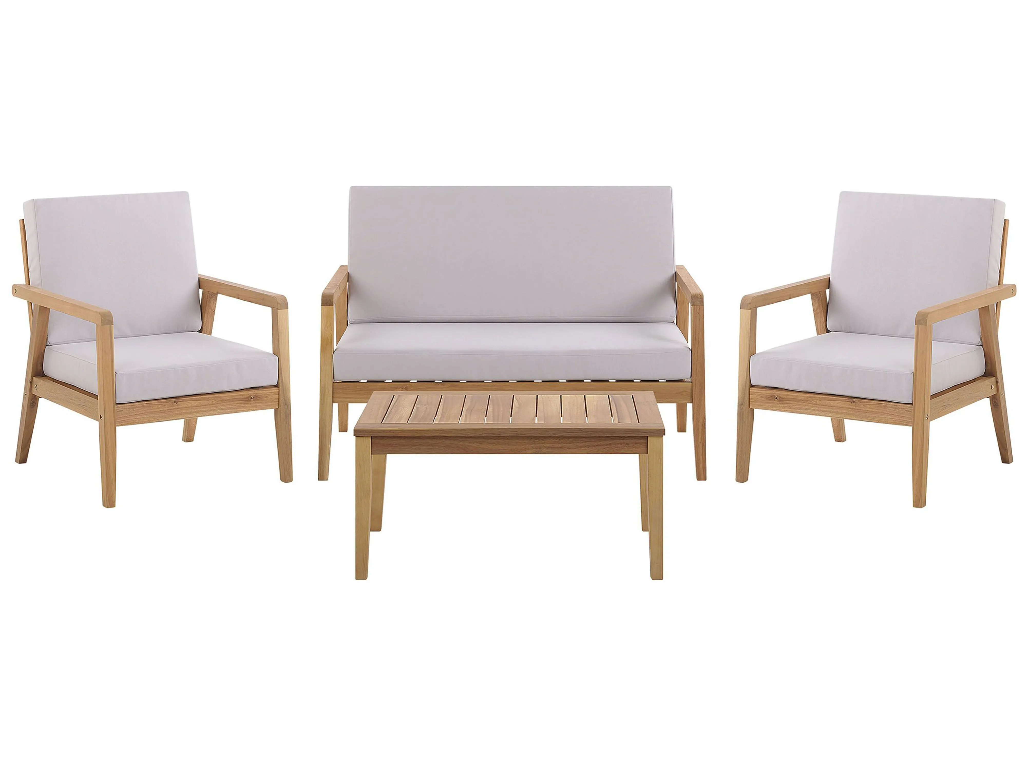 Garden Lounge Set with Table 4 Seater PALLANO Acacia Wood Taupe