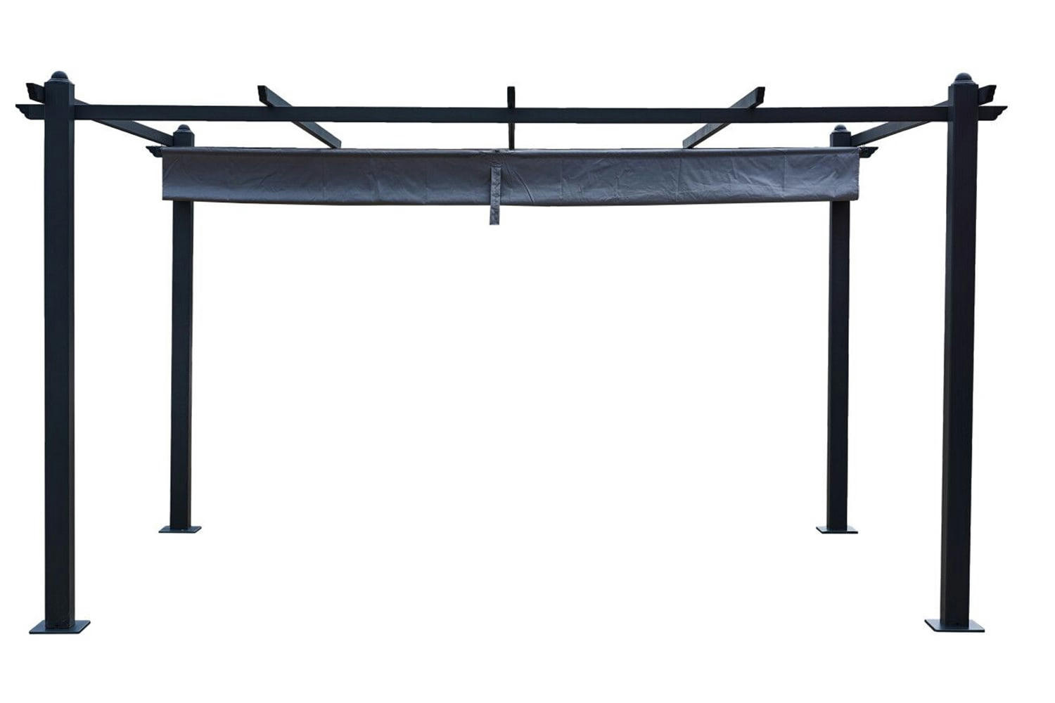 NILA - Pergola auto-portée 3 x 4 m avec toile rétractable grise