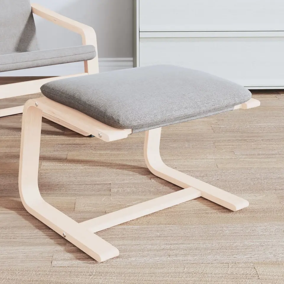 vidaXL - Voetenbank - Grijs - Stof