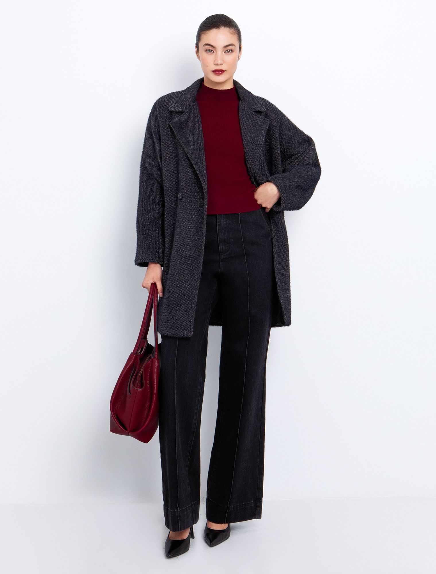 Παλτό με χνουδωτή υφή