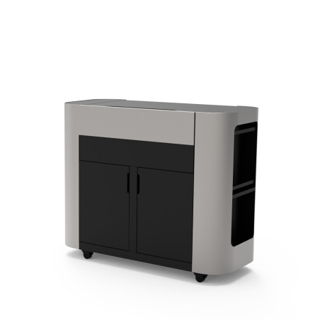 Plancha gaz sur chariot Exclusive 375 XL DUO Inox marin - Le Marquier
