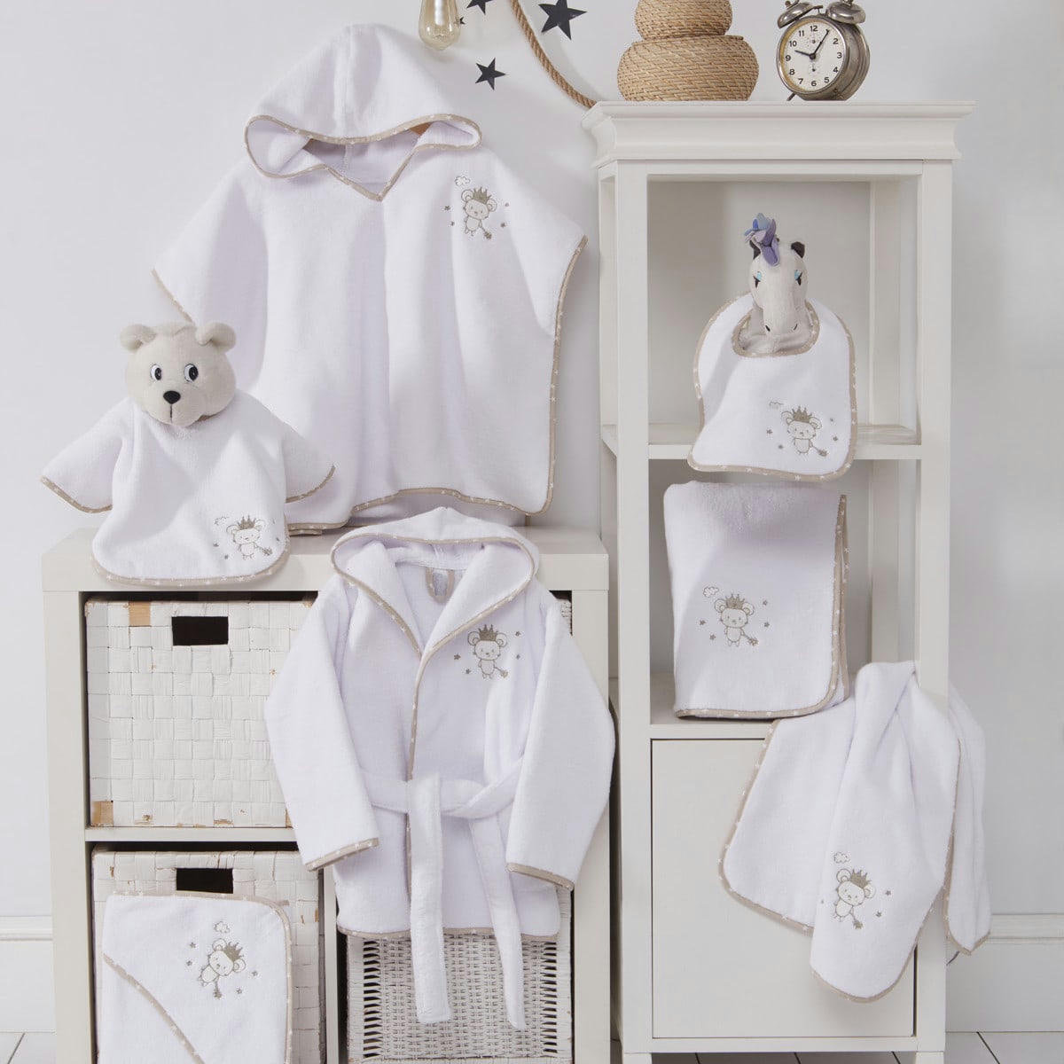 BABY SOFT MOUSE STICK - Drap de bain en coton peigné zéro twist  blanc 70x130 cm