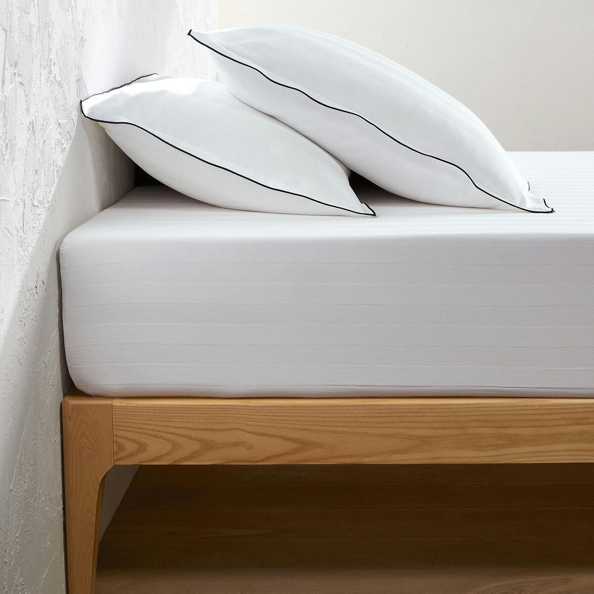 Drap-housse satin de coton lavé, Victor rayé