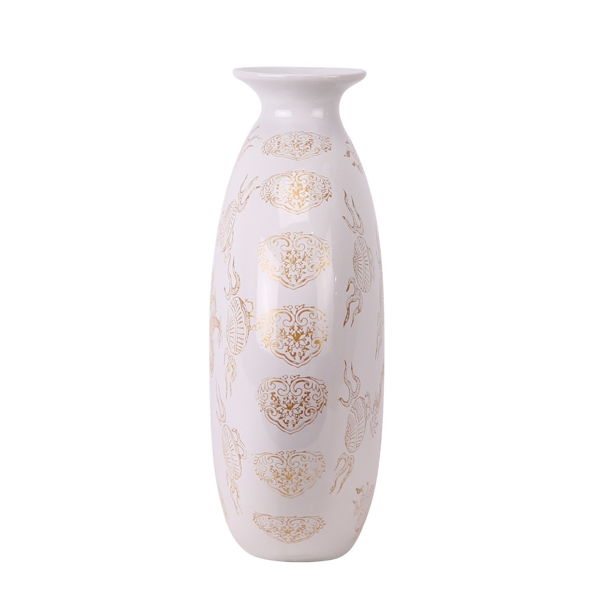 Fine Asianliving Chinese Vaas Porselein Wit Draak