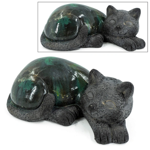 Deko-Katze, BxH: 28,5 x 15 cm, Magnesia, grün