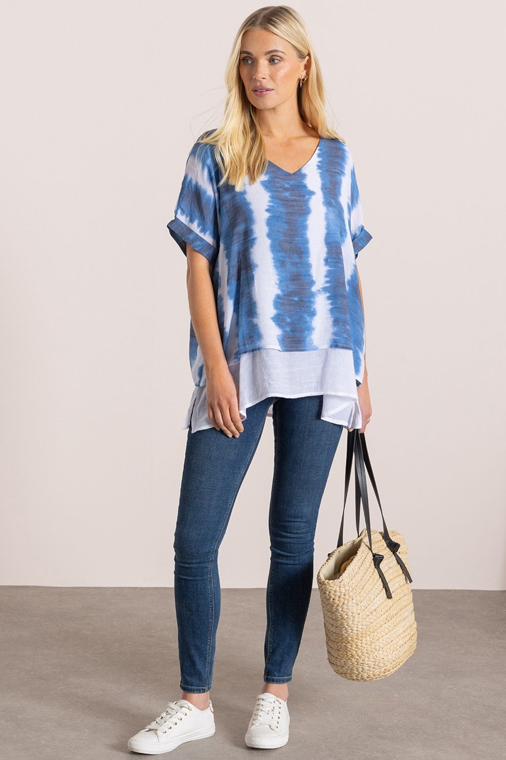 Klass. Tie Dye Layered Top