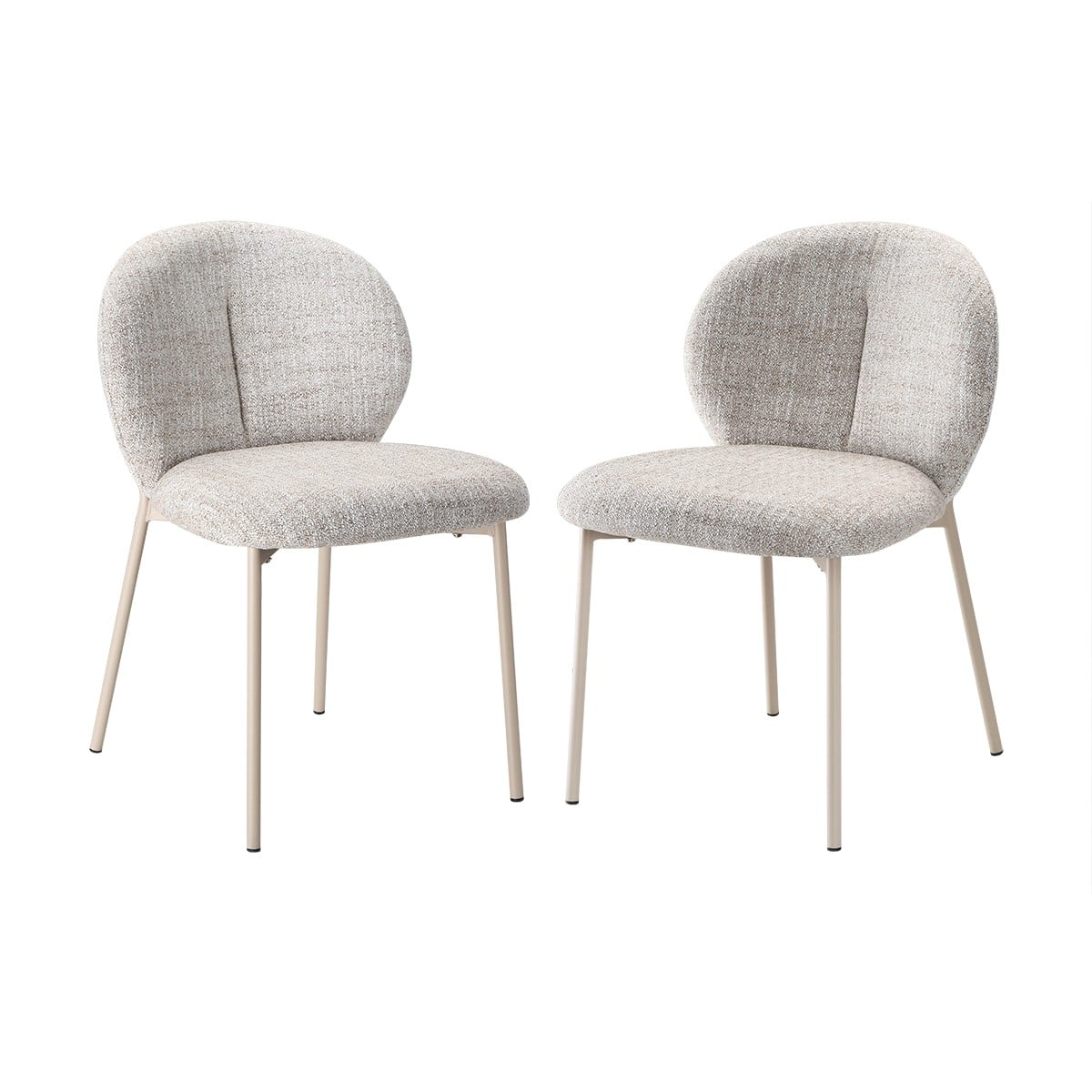 Calicosy - Set van 2 Stoelen AMBRE - Beige 60x48x80 cm